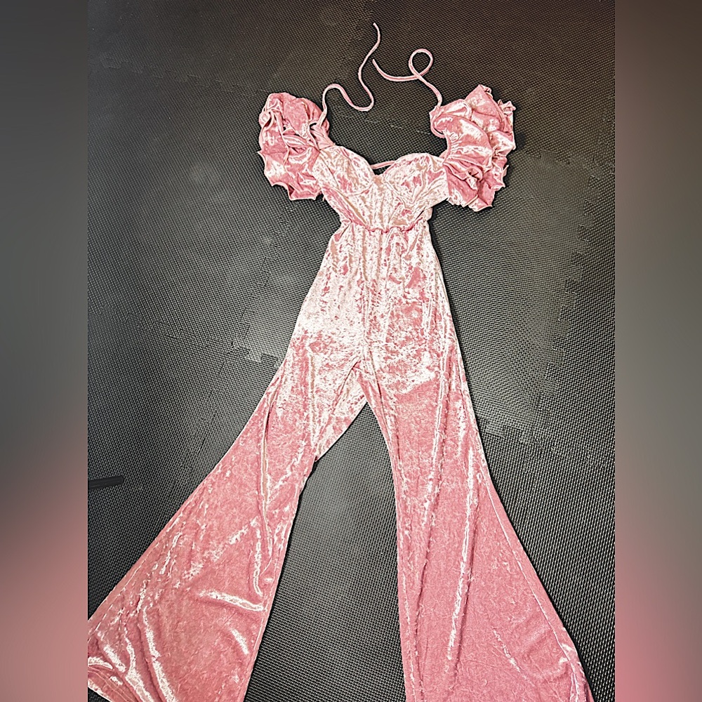 SHEIN velvet pink jumper, one piece, romper! NWT